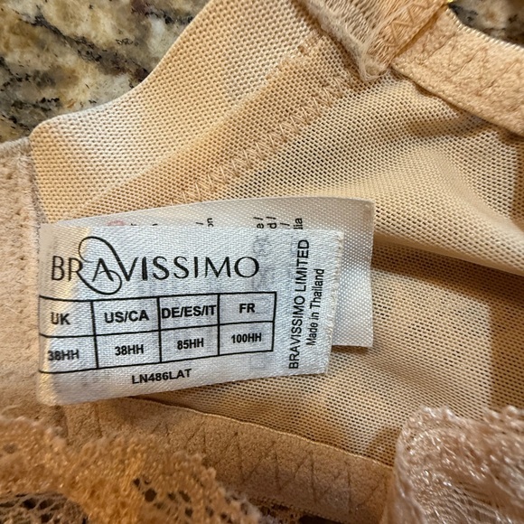 Bravissimo limited Women’s Lacey nude unlined bra size 38HH - Picture 3 of 3